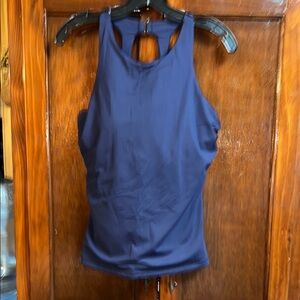 Women’s size 38D/DD Maldives bra cup tankini Athleta brand navy blue